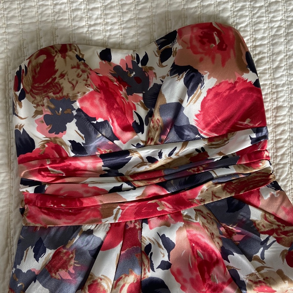 Watercolor strapless dress